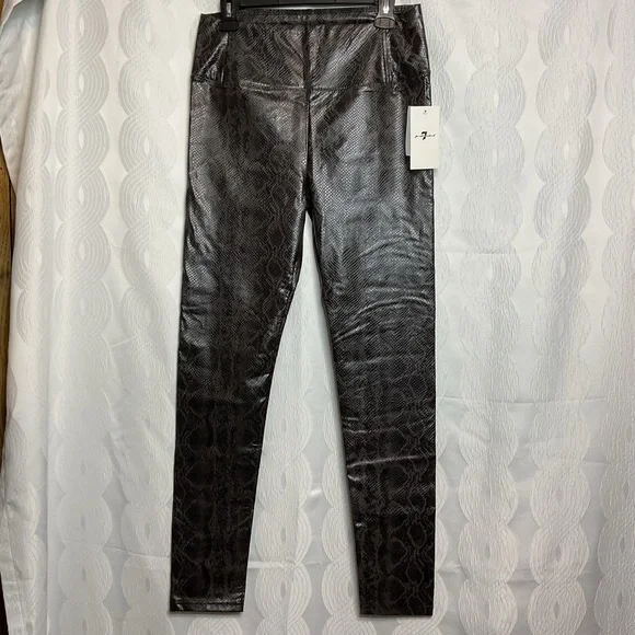 7 For all Mankind Snake Print Faux Leather Leggings. NWT med - Picture 14 of 14